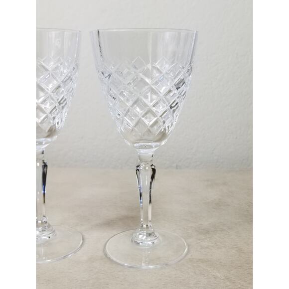 Cristal D' Arques Durand Dauphine Crystal Wine Water Goblets Glasses x2 Vintage - Picture 3 of 14